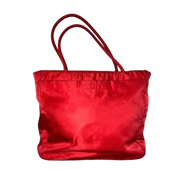 BIN046.12 Authentic Prada Italy Vintage Tessuto Red Nylon Shoulder Tote - Picture 2 of 12